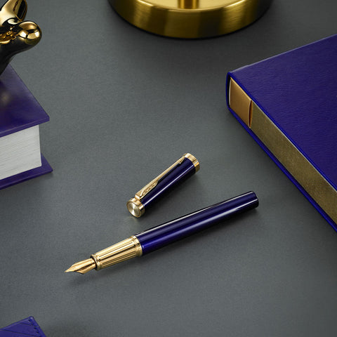 Parker Ingenuity Fountain Pen Blue with Gold Trim