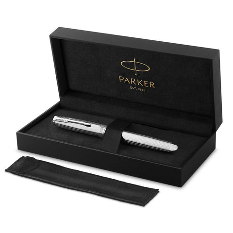 Parker Sonnet Fountain Pen Cisele Palladium 18kt Nib