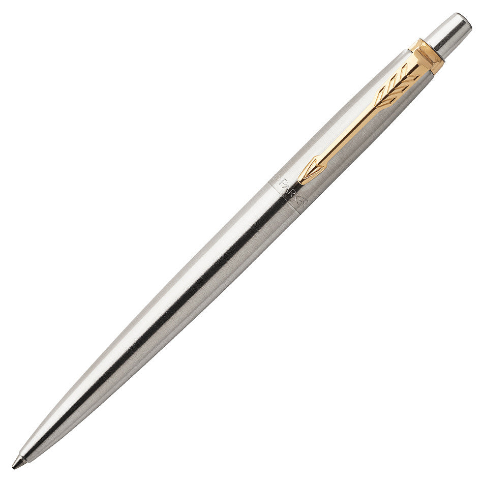 Parker Jotter Ballpoint Pen Stainless Steel Gold Trim