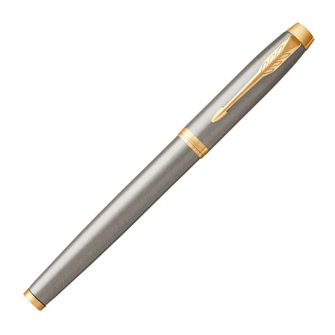 Parker IM Fountain Pen Brushed Metal with Gold Trim