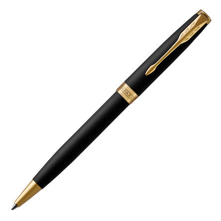Parker Sonnet Ballpoint Pen Matte Black Lacquer with Gold Trim