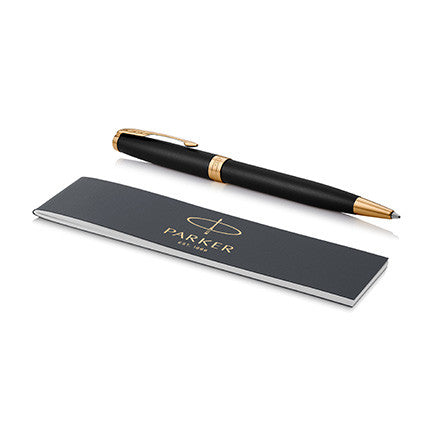 Parker Sonnet Ballpoint Pen Matte Black Lacquer with Gold Trim