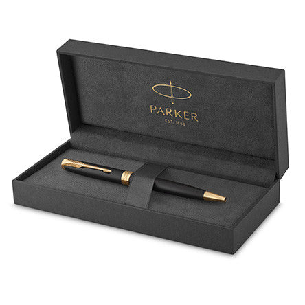Parker Sonnet Ballpoint Pen Matte Black Lacquer with Gold Trim