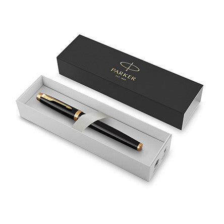 Parker IM Rollerball Pen Black Lacquer with Gold Trim