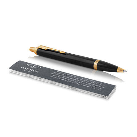 Parker IM Ballpoint Pen Black Lacquer with Gold Trim