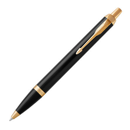 Parker IM Ballpoint Pen Black Lacquer with Gold Trim