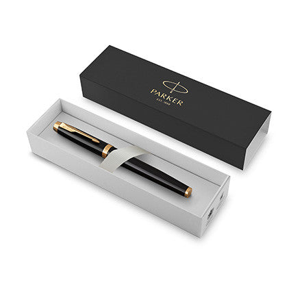 Parker IM Ballpoint Pen Black Lacquer with Gold Trim
