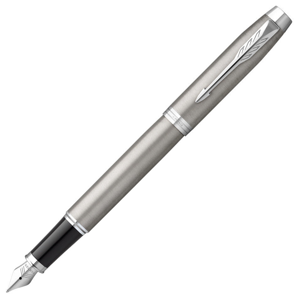 Parker IM Fountain Pen Brushed Metal with Chrome Trim