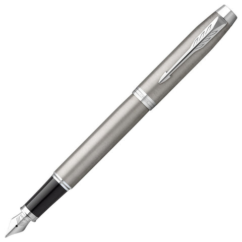 Parker IM Fountain Pen Brushed Metal with Chrome Trim