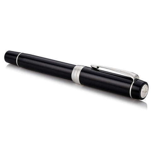 Parker Duofold Classic Fountain Pen Black with Chrome Trim