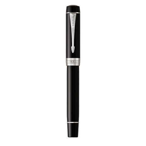 Parker Duofold Classic Fountain Pen Black with Chrome Trim