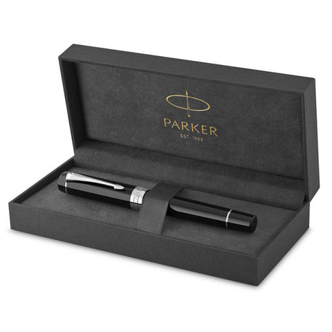 Parker Duofold Classic Fountain Pen Black with Chrome Trim