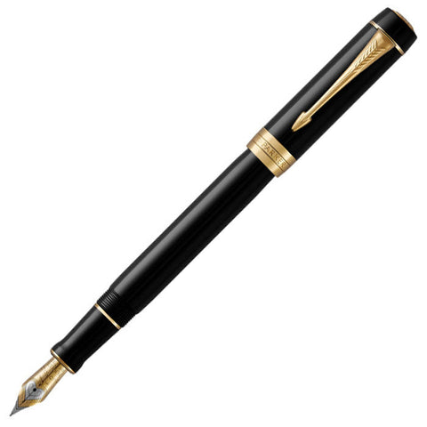Parker Duofold Classic Fountain Pen Black with Gold Trim