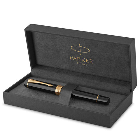 Parker Duofold Classic Fountain Pen Black with Gold Trim