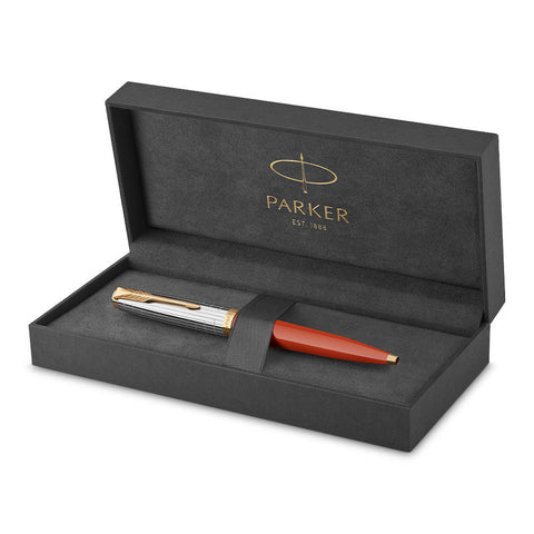 Parker 51 Ballpoint Pen Rage Red with Gold Trim