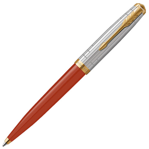 Parker 51 Ballpoint Pen Rage Red with Gold Trim