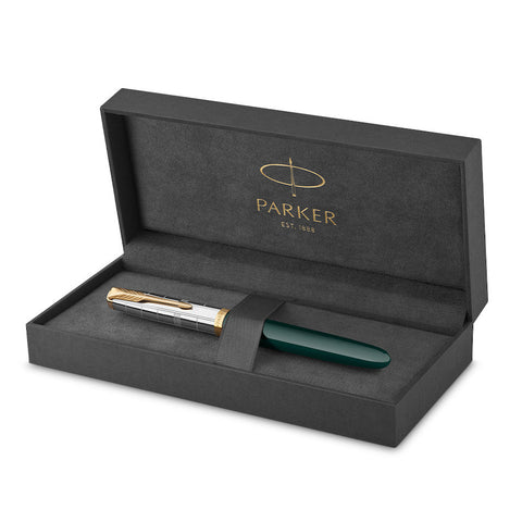 Parker 51 Fountain Pen Forest Green with Gold Trim