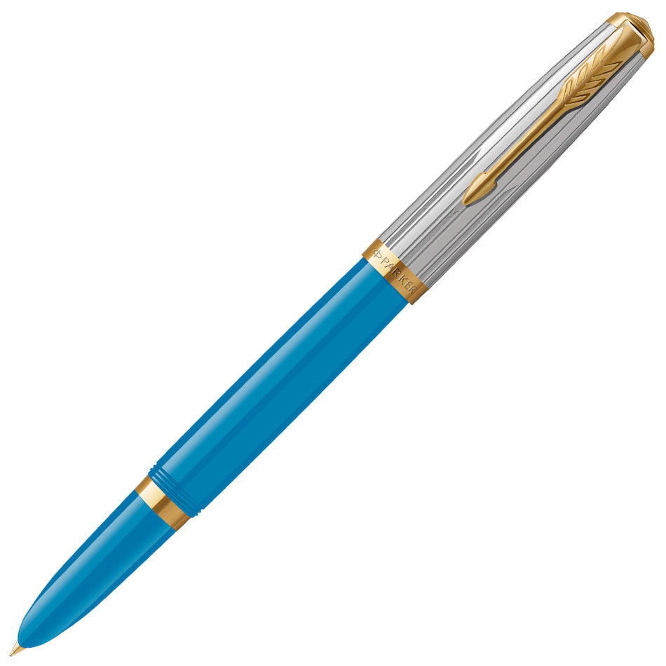 Parker 51 Fountain Pen Turquoise with Gold Trim